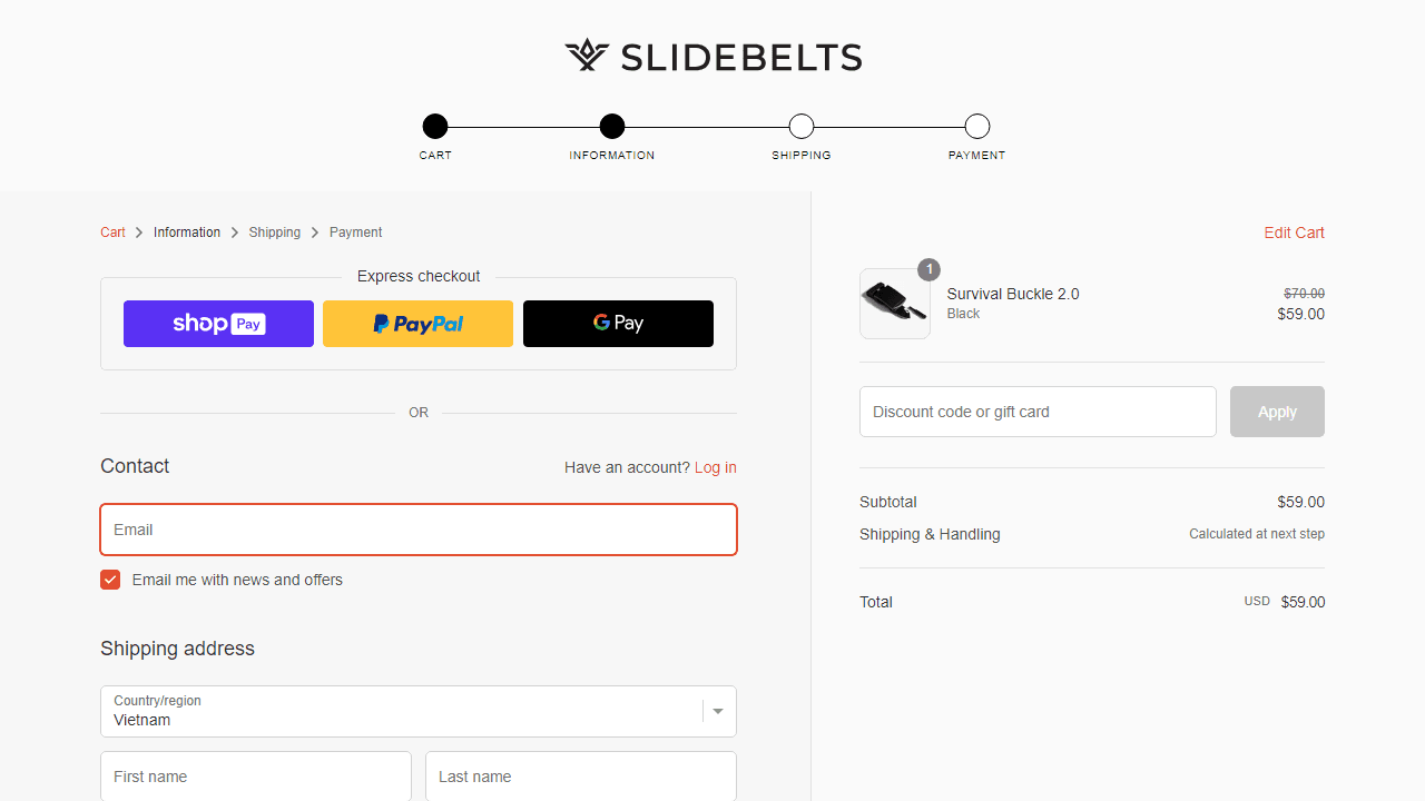 How to apply Slidebelts coupon code